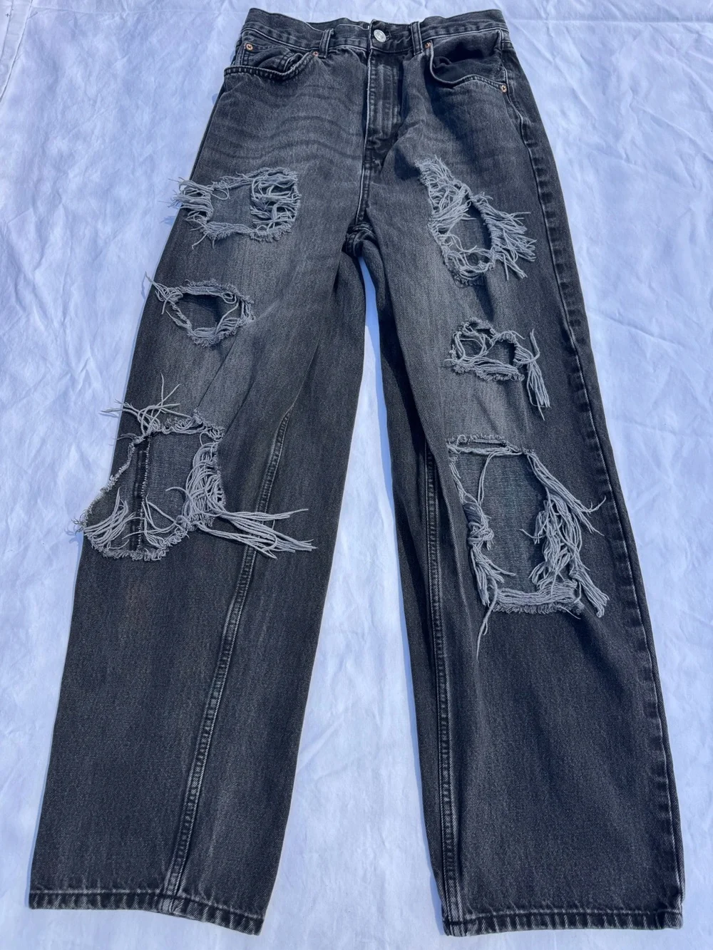 BDG Women's Black Distressed Boyfriend Jeans